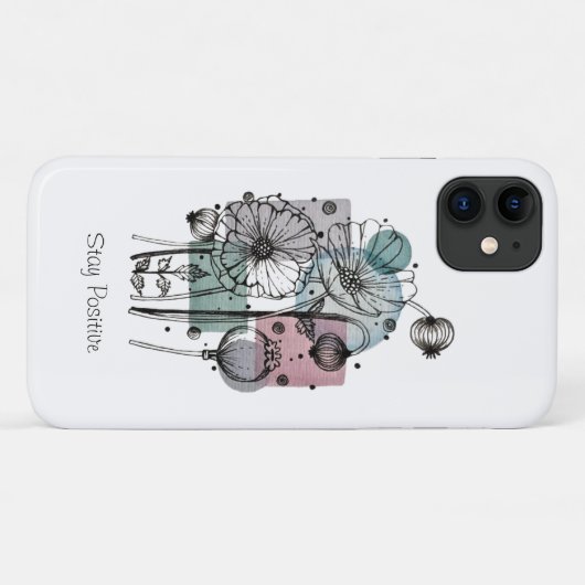 Papavers donker in inkt en Waterverf Case-Mate iPhone Case (Achterkant (horizontaal))