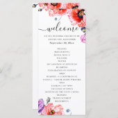 Papavers. Elegant waterverf red florale bruiloft Programma (Voorkant / Achterkant)