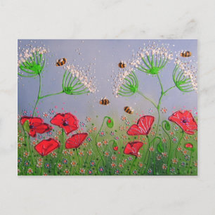 Papavers en Bijen Briefkaart