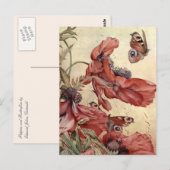  papavers en botervliegen briefkaart (Voorkant / Achterkant)