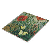 Papavers en Butterflies Van Gogh Fine Art Tegeltje (Zijkant)