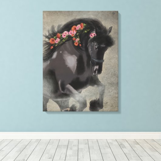 Papavers en het Friese - Ingewikkeld Canvas (Insitu (Houten vloer))