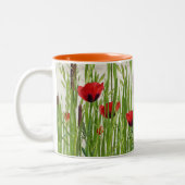 papavers en kattails tweekleurige koffiemok (Links)