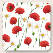 Papavers en mazen bier onderzetter (Voorkant)