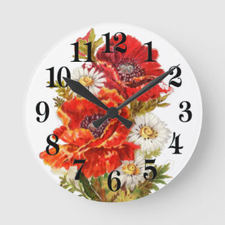 Papavers en mazen ronde klok
