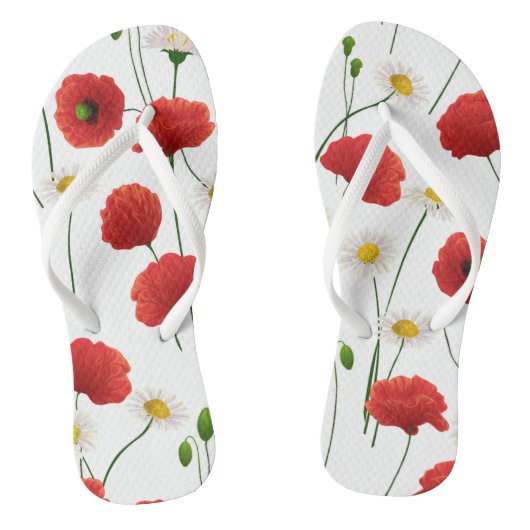 Papavers en mazen teenslippers (Voetbed)