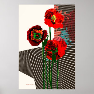 Papavers en patronen poster