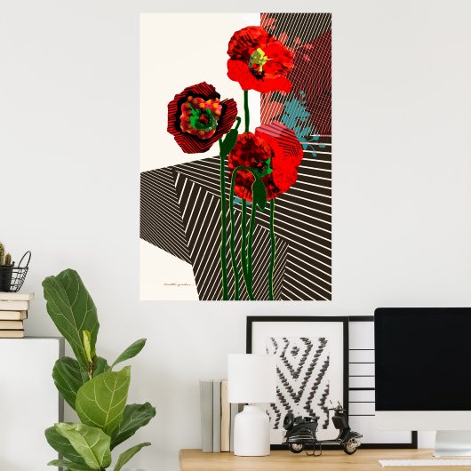 Papavers en patronen poster (Thuiskantoor)