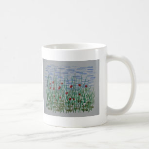 Papavers en reeds koffiemok