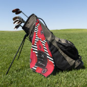 Papavers en Stripes - Monogram Golfhanddoek (Groen)