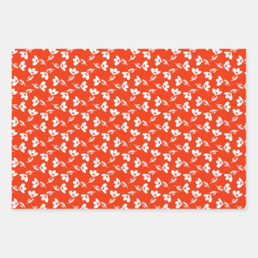  papavers, gemengd, Floral Pattern & Polka Dots Inpakpapier Vel (Voorkant 2)