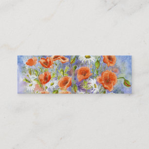 "Papavers in Daisies" klein Bladwijzer Mini Visitekaartje