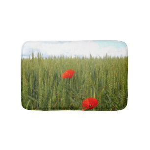 Papavers in een Wheat Field Bath Mat