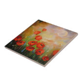 Papavers in het maanlicht tegeltje (Zijkant)