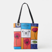 Papavers in kleurrijke dozen draagtas (Achterkant)