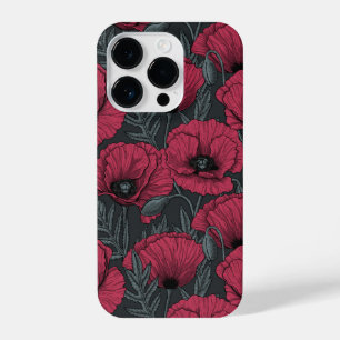 Papavers in Viva Magenta iPhone 14 Plus Hoesje