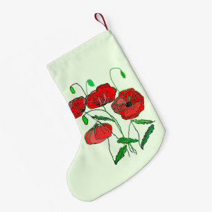 Papavers Kerstmis Kous Bloemen Kleine Kerstsok