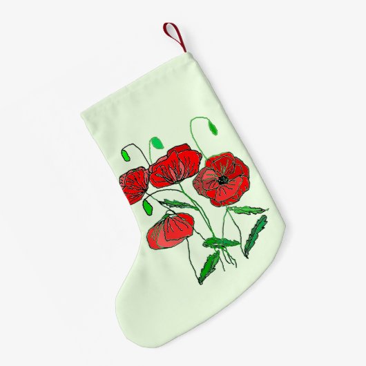 Papavers Kerstmis Kous Bloemen Kleine Kerstsok (Achterkant (Hangend))