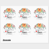 Papavers met liefde ronde sticker (Vel)