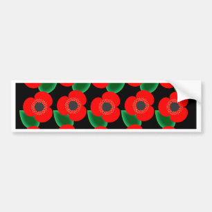 Papavers op zwart bumpersticker