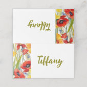  papavers plaatsen kaarten (Buitenkant ongevouwen)