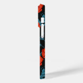 Papavers, rood en blauw op zwart Case-Mate iPhone case (Achterkant / Links)