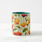 papavers, rood en geel, mok (Midden)