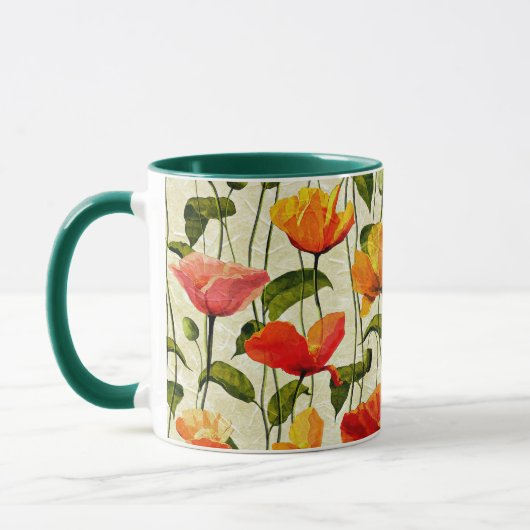 papavers, rood en geel, mok (Links)