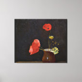 Papavers, schilderij van Odilon Redon Canvas Afdruk (Voorkant)