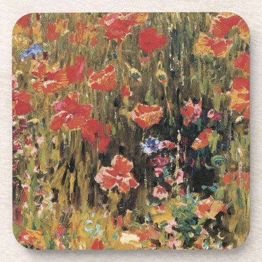 Papavers van Robert Vonnoh,  impressionisme Bier Onderzetter (Voorkant)