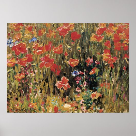 Papavers van Robert Vonnoh,  impressionisme Poster (Voorkant)
