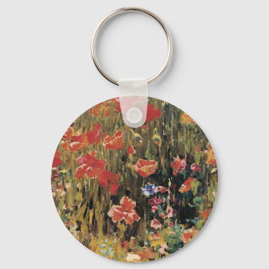 Papavers van Robert Vonnoh,  impressionisme Sleutelhanger (Voorkant)