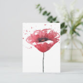 Papavers, waterverf briefkaart (Staand voorkant)
