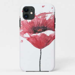 Papavers, waterverf iPhone 11 hoesje