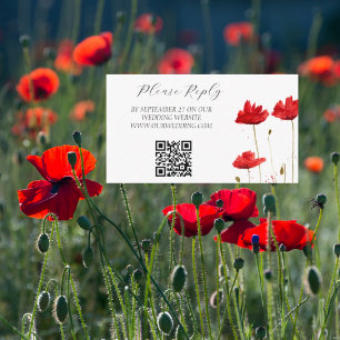 Papavers Waterverf Rode Bloemen Bloemen Bloemen Br Informatiekaartje