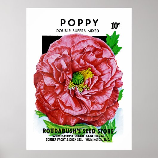 Papavers  zaadpakket poster (Voorkant)