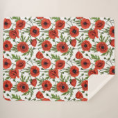 Papavertuin in koraal en bruin sherpa deken (Voorkant (horizontaal))