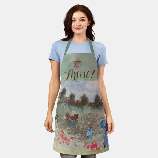 papaverveld schort (Gedragen)