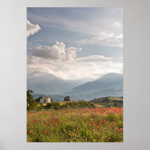Papavervelden in het Italiaanse Poster