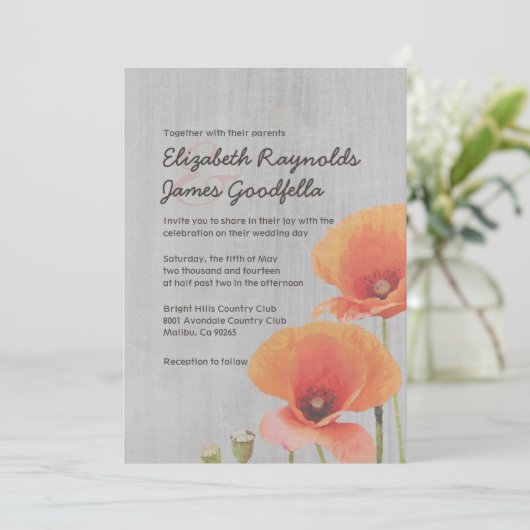 papaverweddenschappen kaart (Staand voorkant)