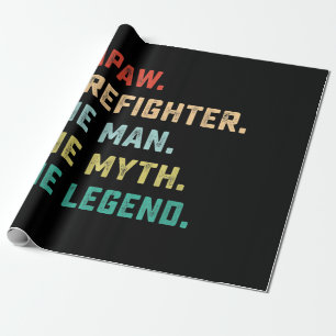 Papaw Firefighter Man Myth Legend Papa Gifts Cadeaupapier
