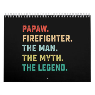 Papaw Firefighter Man Myth Legend Papa Gifts Kalender