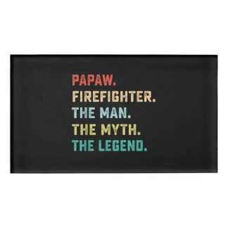 Papaw Firefighter Man Myth Legend Papa Gifts Naambadge