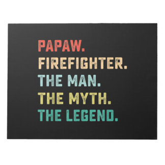 Papaw Firefighter Man Myth Legend Papa Gifts Notitieblok