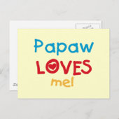 Papaw Loves Me T-shirts en geschenken Briefkaart (Voorkant / Achterkant)