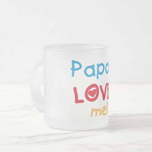 Papaw Loves Me T-shirts en geschenken Matglas Koffiemok (Voorkant links)