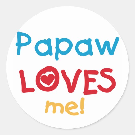 Papaw Loves Me T-shirts en geschenken Ronde Sticker (Voorkant)