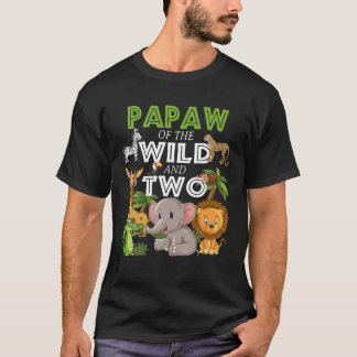 Papaw of the Wild Two Zoo Birthday Safari Oerwoud  T-shirt