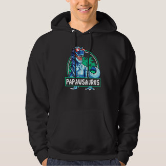 Papaw Saurus Fathers Day T rex Dad Papa Dinosaur M Hoodie
