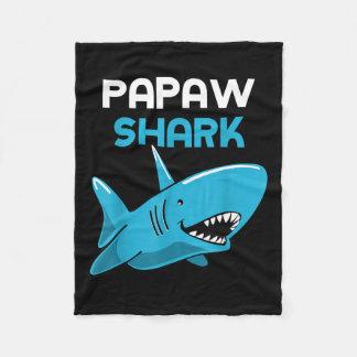 Papaw Shark Cool Funny Family Fleece Deken